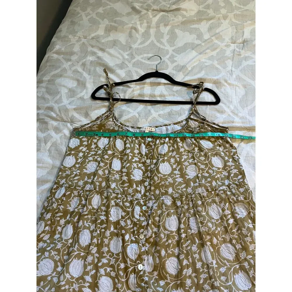 Marea floral tie straps cotton front button dress‎ large - Picture 8 of 9